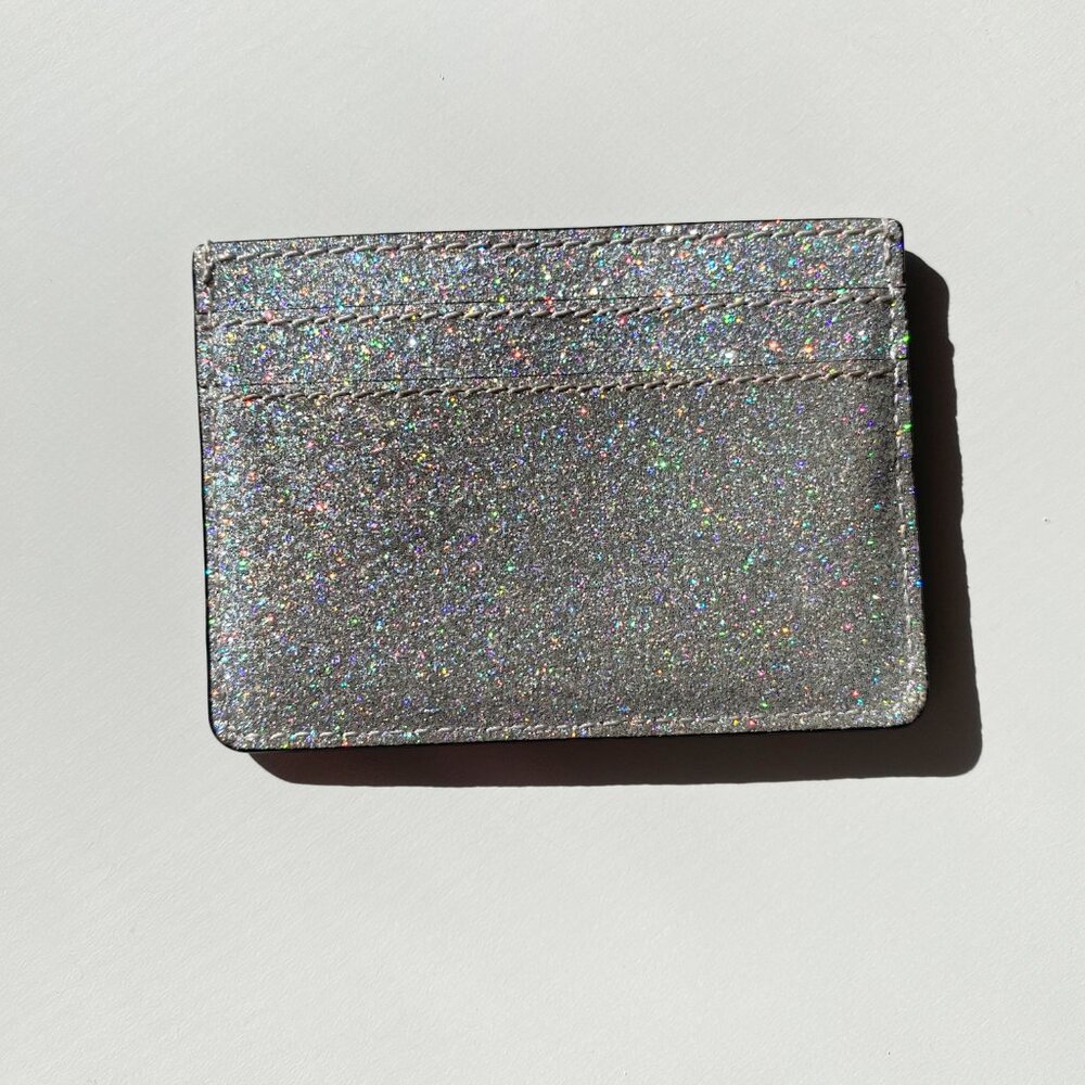 Marc Jacobs Shiny Glitter Silver Card Holder (LIMITED) NWOT - Picture 2 of 5